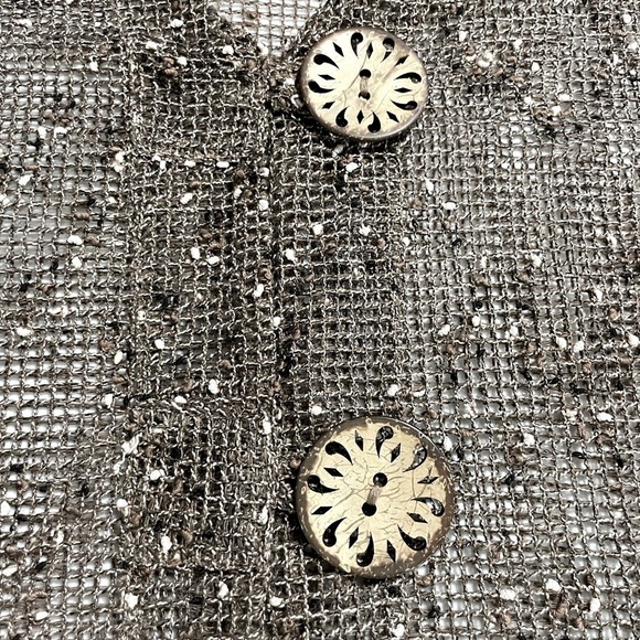 Nina Leonard Mocha Brown Coconut Button Knit Bolero Cardigan size XL - Picture 7 of 10